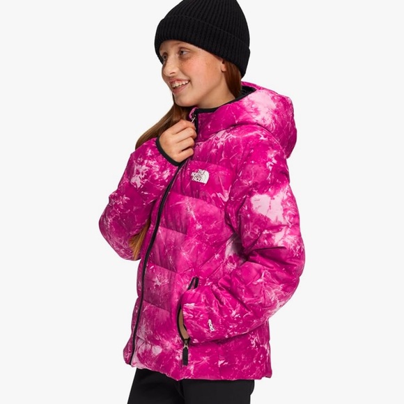 TNF Girls Printed Reversible Down Jacket - small - Picture 7 of 8